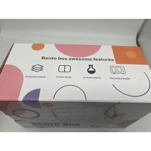 Bento Box Lunch Boxes Set Of 4 - Picture 7 of 7